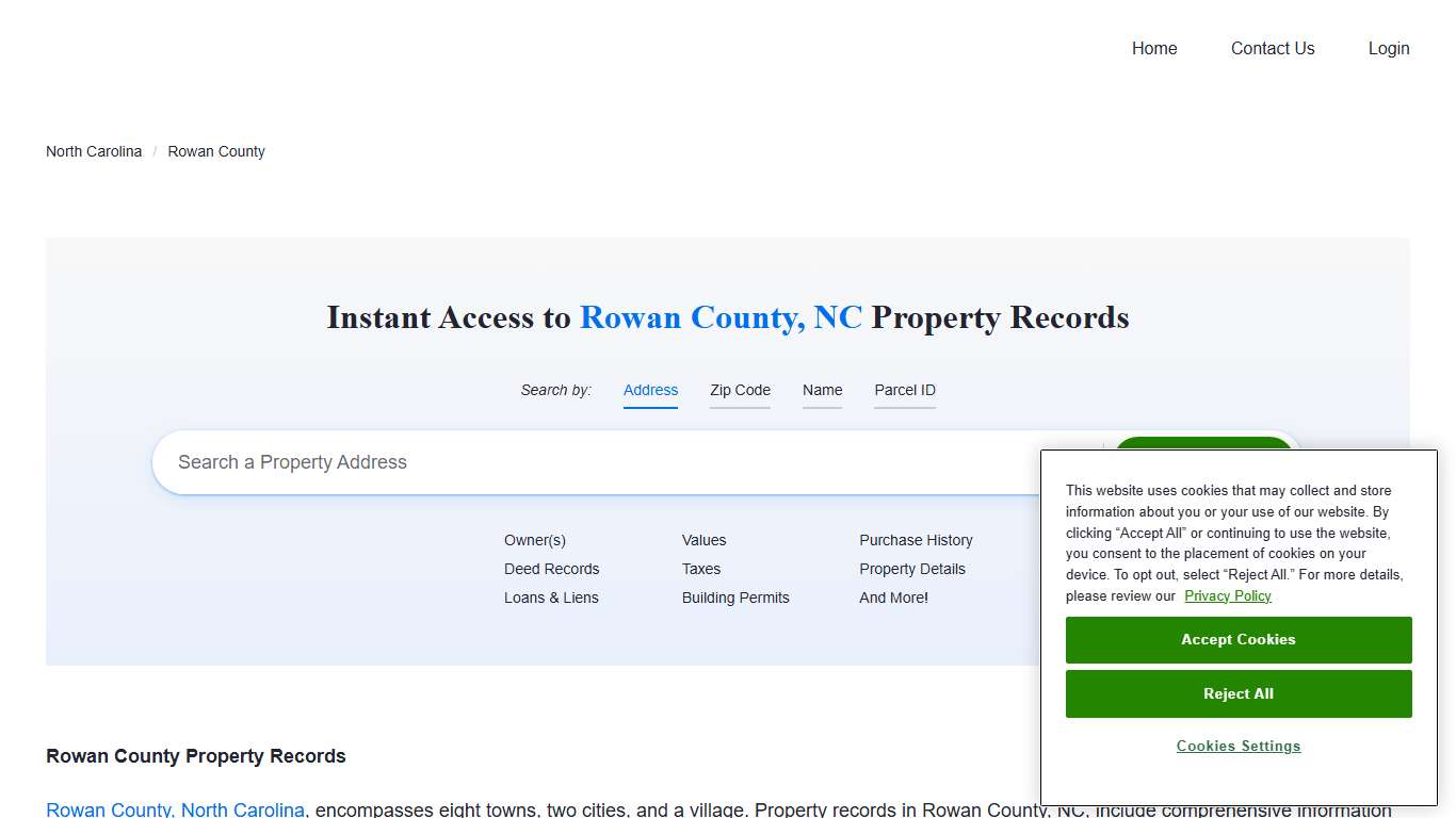 Rowan County, NC Property Records Owners, Deeds, Permits